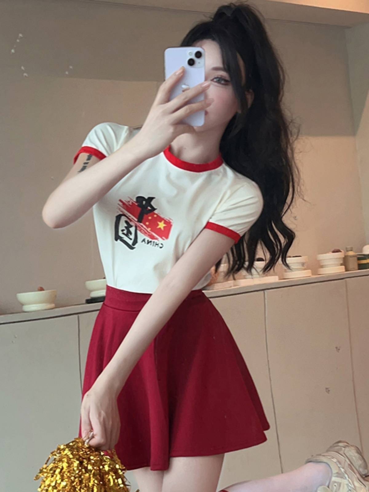 La La team clothing women's group adult middle school student sports meeting Lala team la la la la la showing dance bodybuilding suit