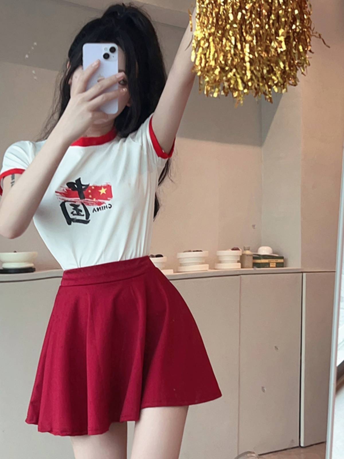 La La team clothing women's group adult middle school student sports meeting Lala team la la la la la showing dance bodybuilding suit