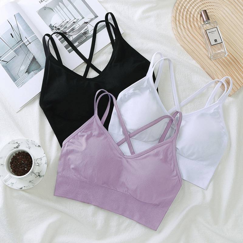 Beautiful back sports underwear integrated shock -proof fitness vest fixed cup high -strength gathering sports bra