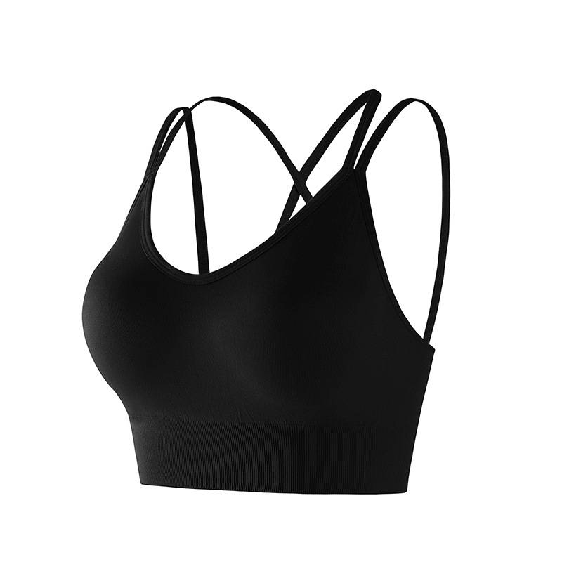 Beautiful back sports underwear integrated shock -proof fitness vest fixed cup high -strength gathering sports bra