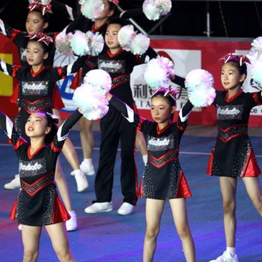 Customized group Lara team service student la la la checker showing flower ball cheerleading men and women's fitness exercise performances