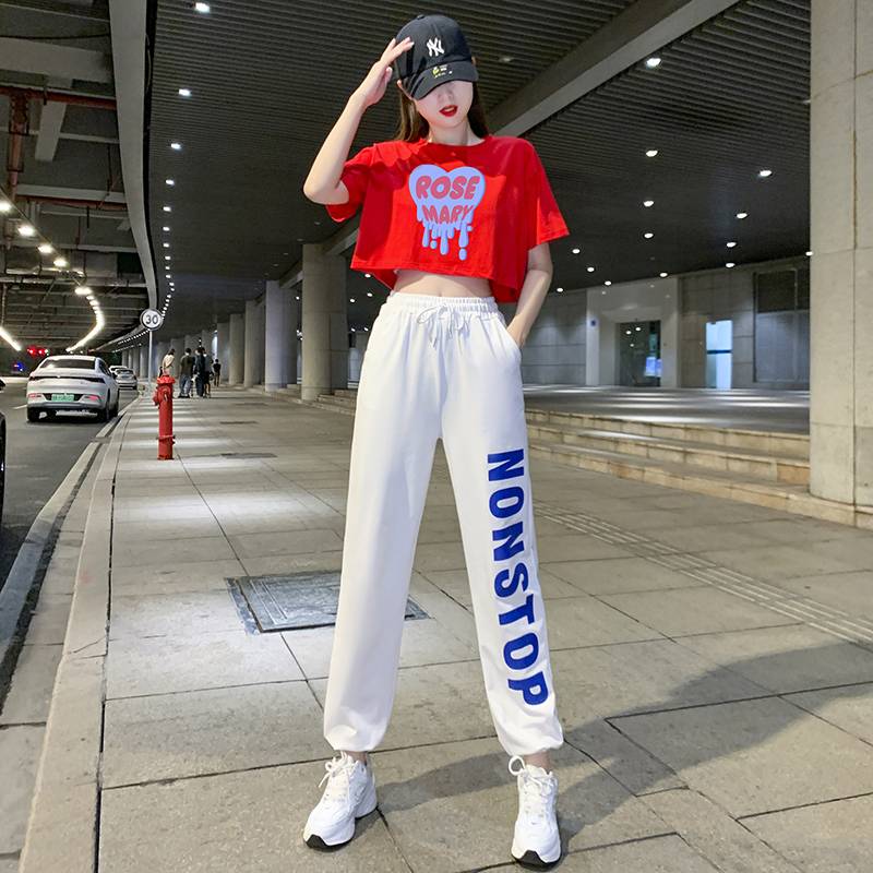 Jazz dance clothing women sexy umbilical short -sleeved top adult goninnia set cheerleader performance service modern dance