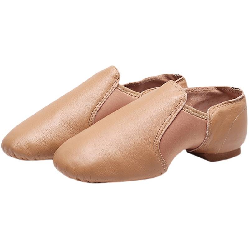 Leather dancing shoes female camel dance shoes meat color health shoe la la la la la la showing soft soles teacher shoes jazz dance shoes