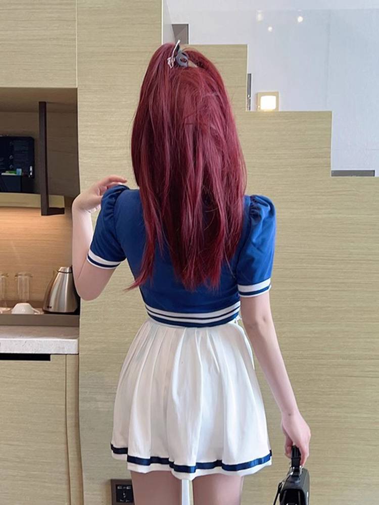 Summer adult cheerleader clothing set Korean female group Lala team performance service college students' gymnastics performance service