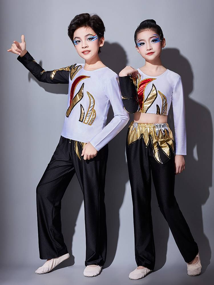 Customized elementary and middle school students radio gymnastics gymnastics contest performance service children's dance performance service long pants set