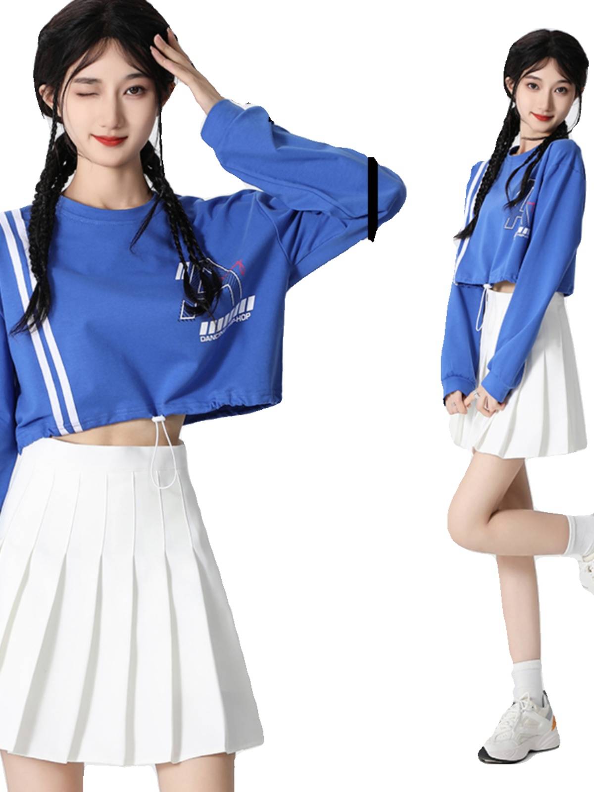 Long-sleeved choreographers, adult cheerleaders, classgirls