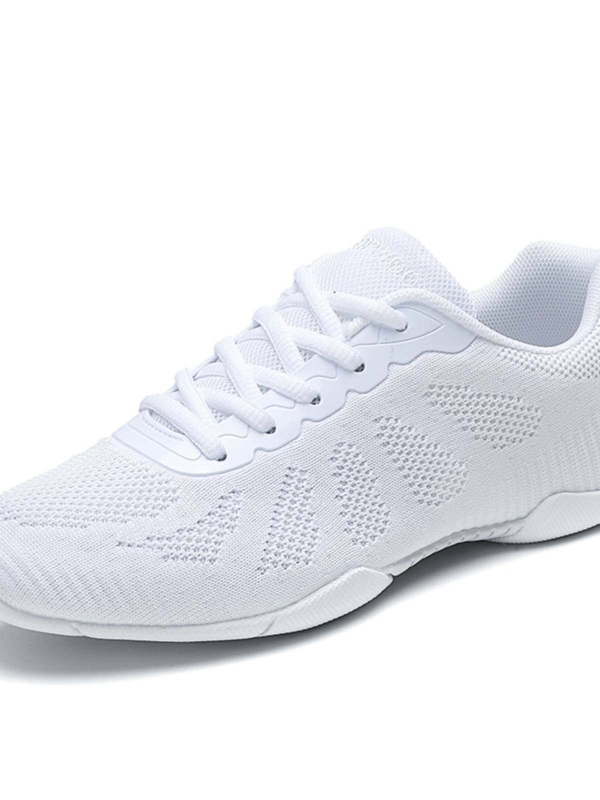 New children's cheerleading group competition fitness shoes four seasons breathable flying weaving net bodybuilding dance shoes couple shoes