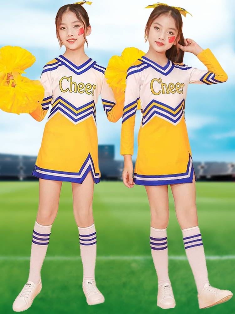 Children's long -sleeved cheerleading player basketball cheerleading team men's and female gymnastics competition performance clothing