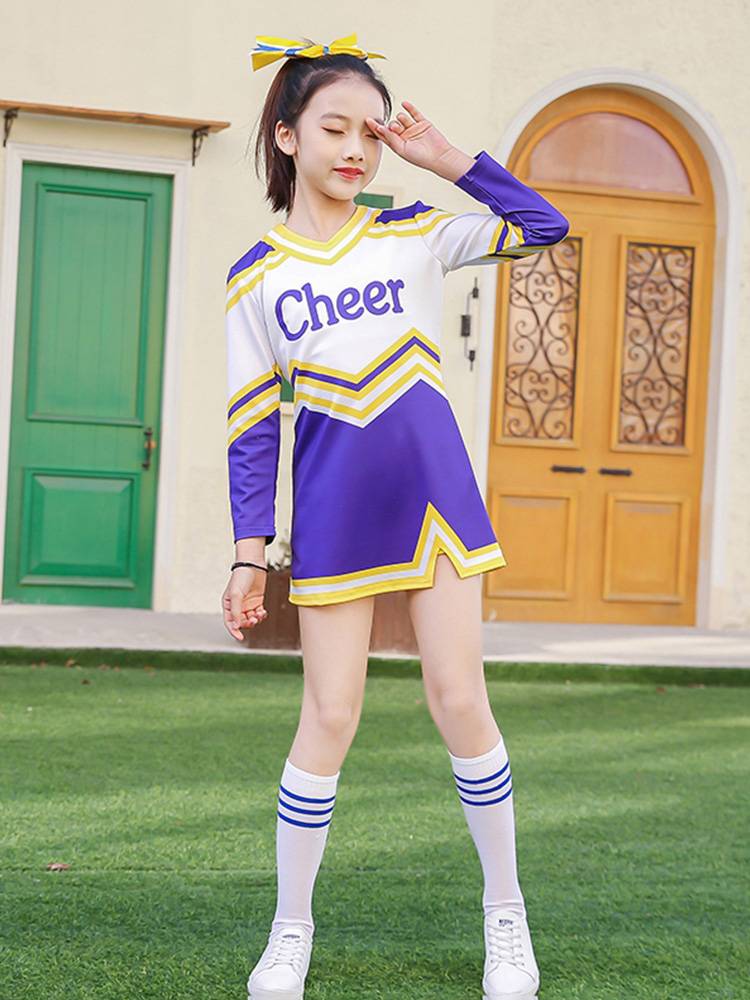 Children's long -sleeved cheerleading player basketball cheerleading team men's and female gymnastics competition performance clothing
