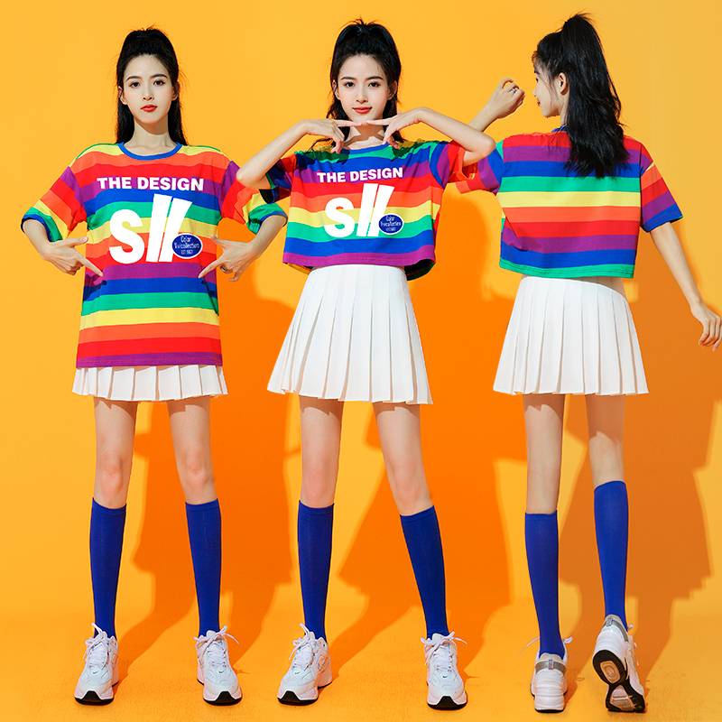Student La La Raoming Performance Clothing Adult Female Stage Installation La Team playing singing dance bodybuilding suit