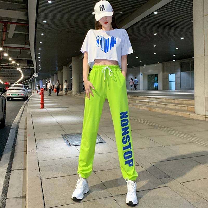 Adult jazz dance set female short navel top dancing pants children's group aerobics performance service