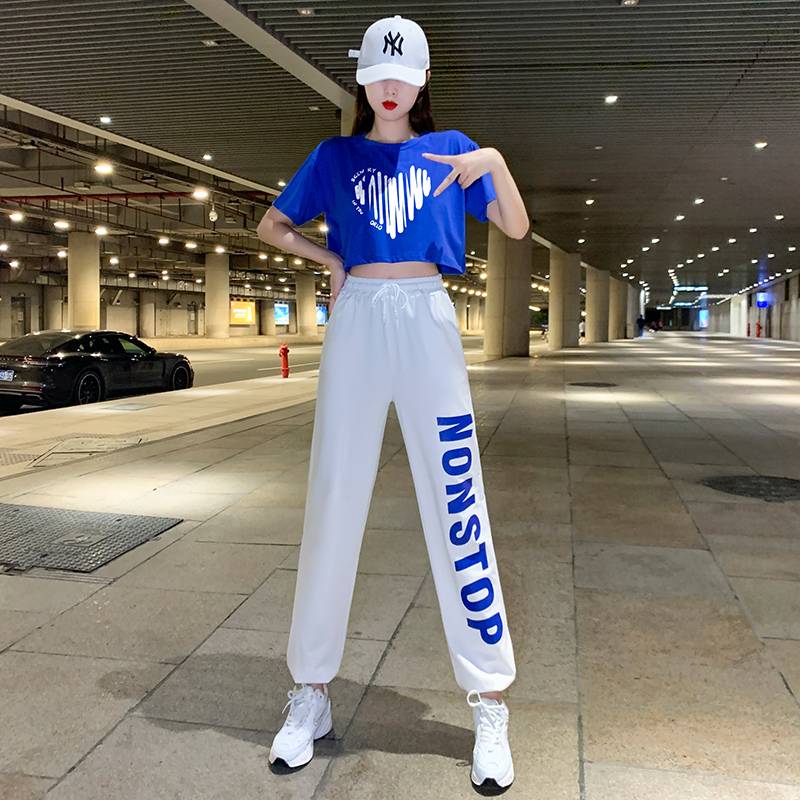 Adult jazz dance set female short navel top dancing pants children's group aerobics performance service