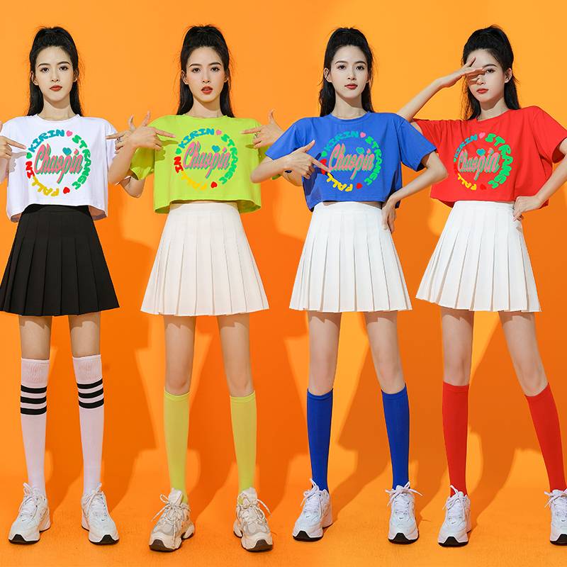 La La team clothing women's group adult middle school student sports meeting Lala team la la la la la showing dance bodybuilding suit