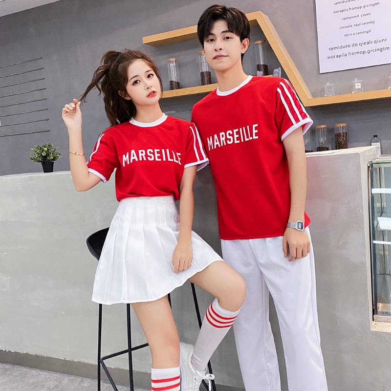 The opening ceremony of the Lala team performance service sports meeting La La Raoming Graduation Seasonal Bodybuilding Set Short Sleeve Men and Women Spring