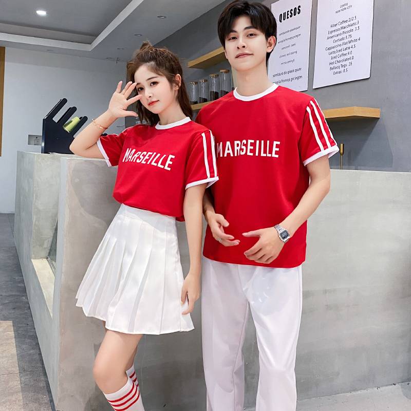 The opening ceremony of the Lala team performance service sports meeting La La Raoming Graduation Seasonal Bodybuilding Set Short Sleeve Men and Women Spring