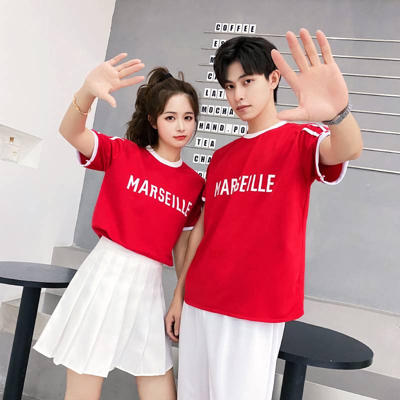 The opening ceremony of the Lala team performance service sports meeting La La Raoming Graduation Seasonal Bodybuilding Set Short Sleeve Men and Women Spring