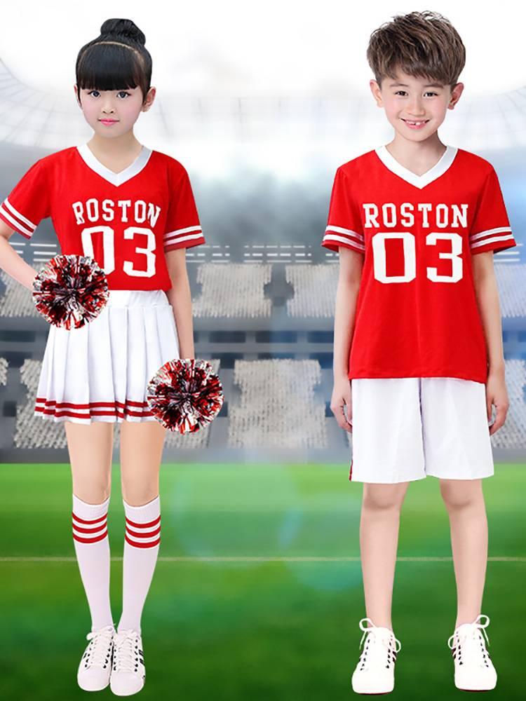 The opening ceremony of the college student sports meeting, the group cheerleading and the beauty fuck dance service European cup football baby team uniform