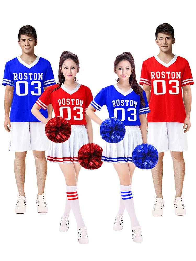 The opening ceremony of the college student sports meeting, the group cheerleading and the beauty fuck dance service European cup football baby team uniform