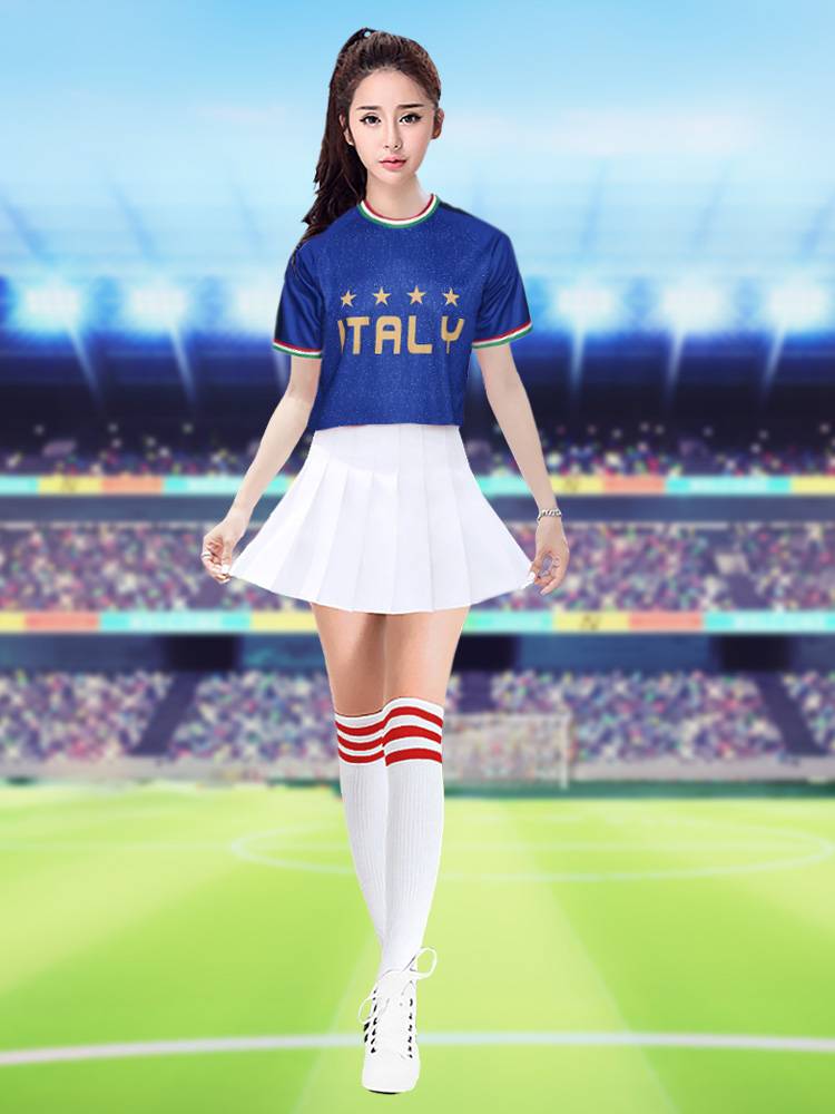 Adult couple model cheerleader cheerleading Kaibao Performance Services World Cup Fan Team Unified National Ball Uniforms