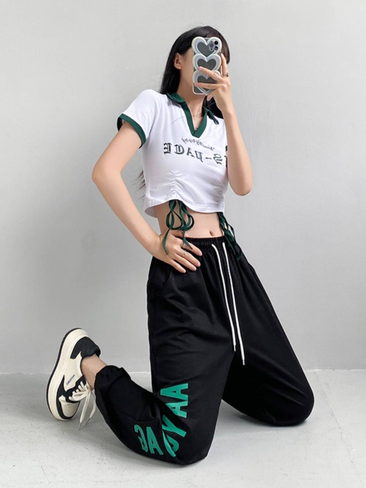JAZZ hip -hop suit jazz dance performance clothing Korean dance girl group student fitness exercise on clothes dancing pants summer