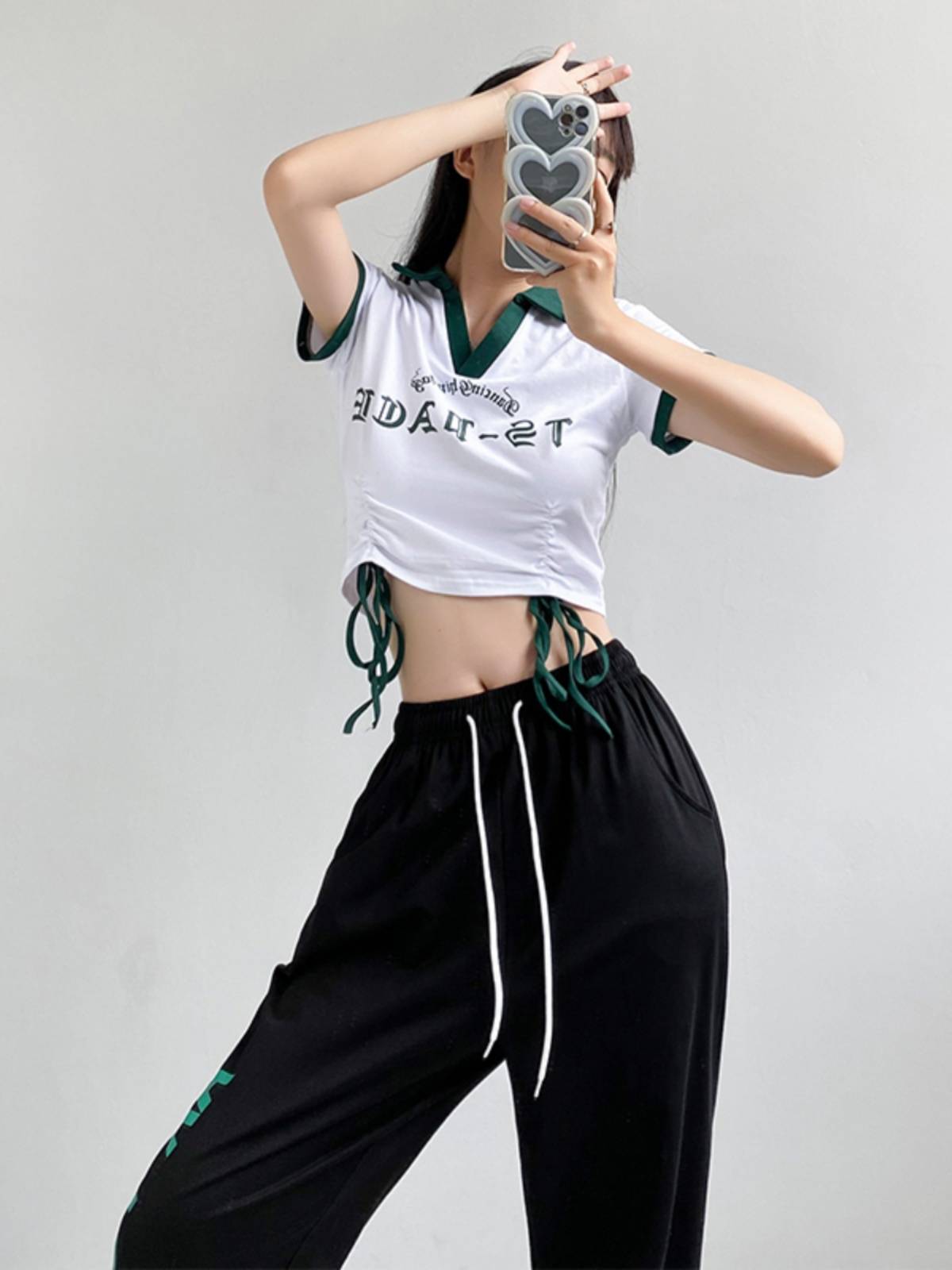 JAZZ hip -hop suit jazz dance performance clothing Korean dance girl group student fitness exercise on clothes dancing pants summer
