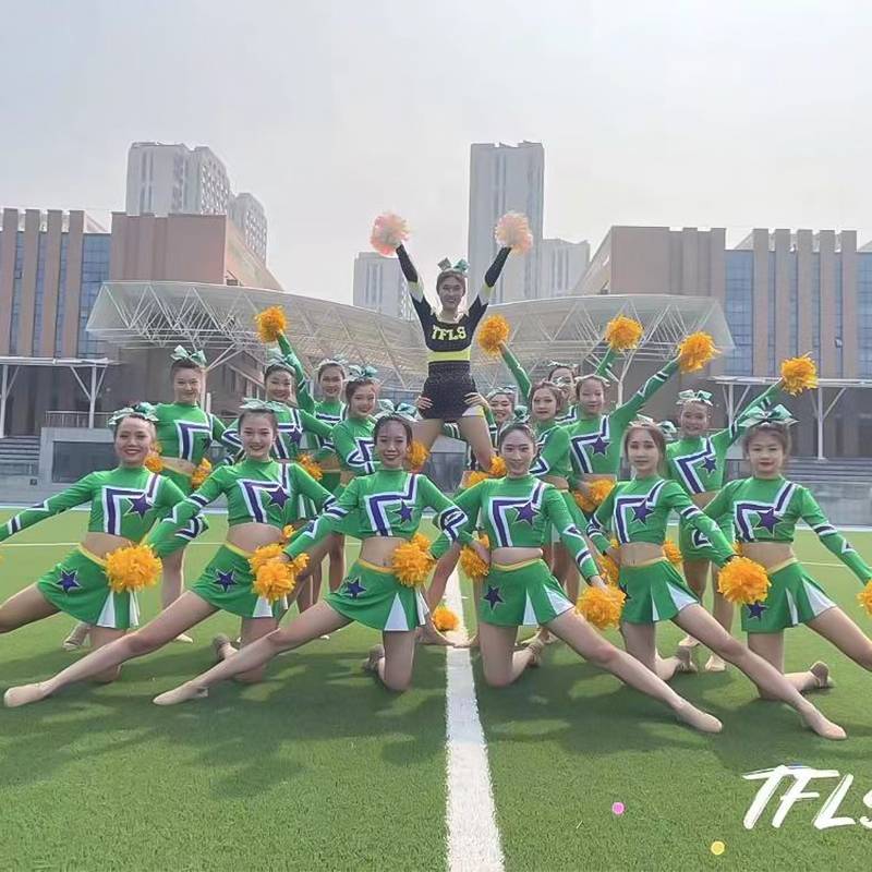New flower ball skills cheerleading team competition children's laid lan lace team performance service men's and women's adult body bodybuilding