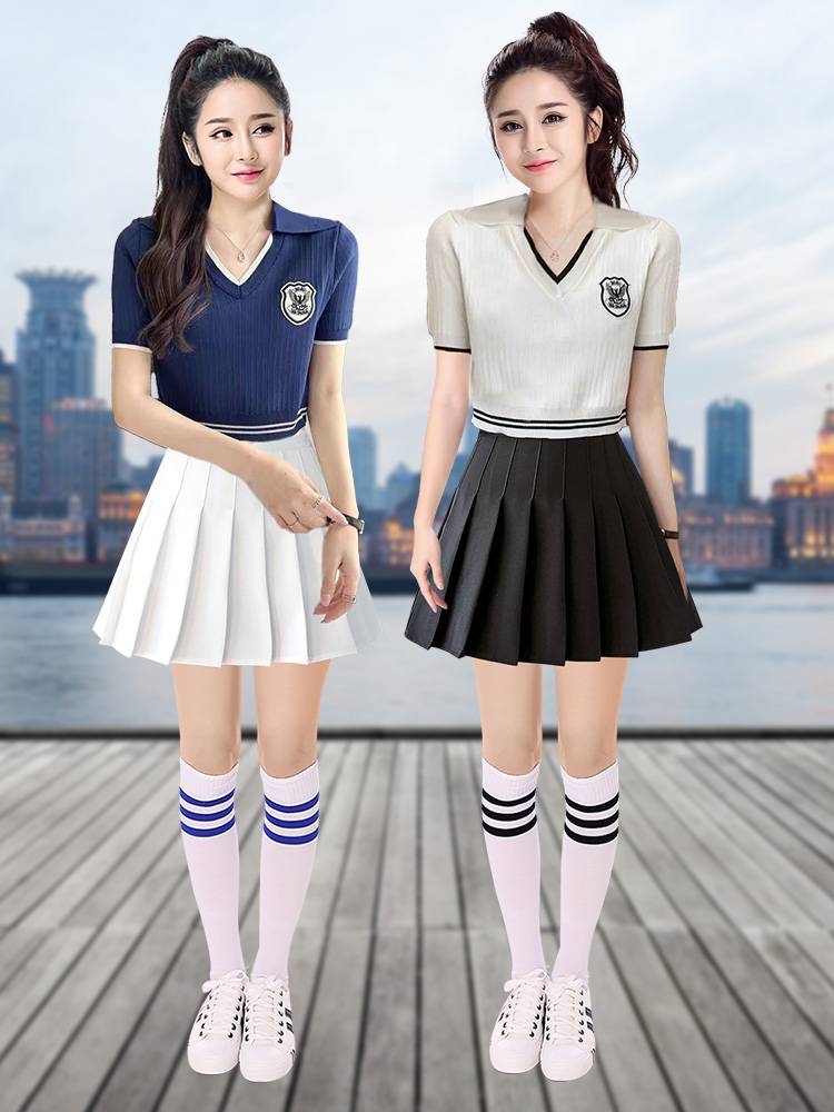 The opening ceremony of the University Student Games La La Raoming Mei Fuck Summer V -neck Shirt Set Jazz Dance Clothing