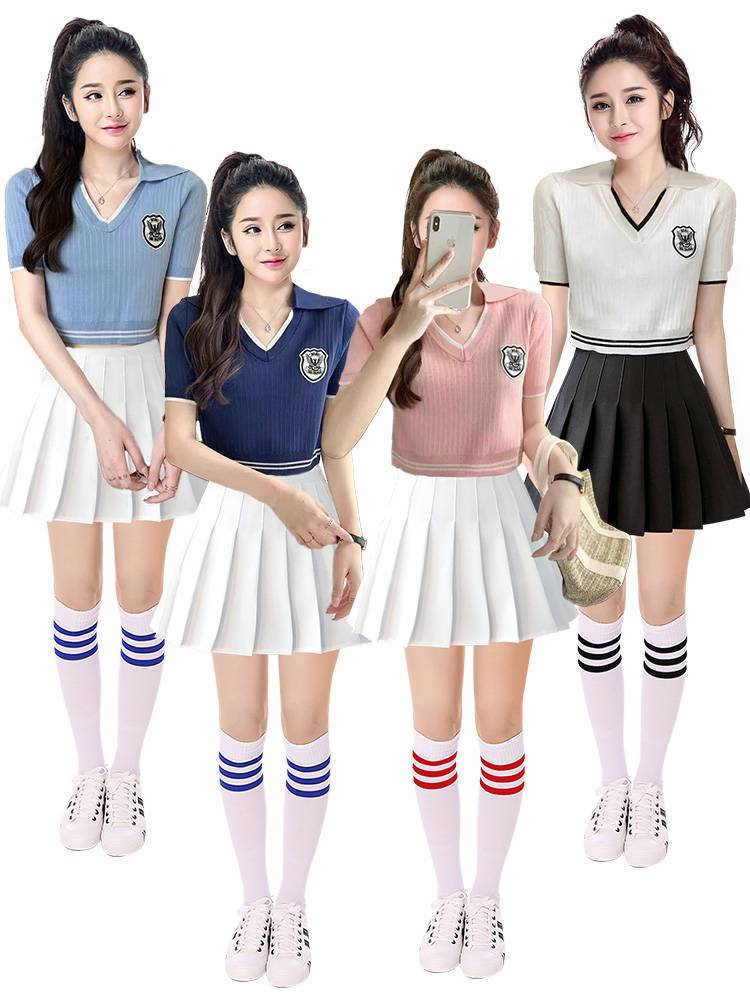 The opening ceremony of the University Student Games La La Raoming Mei Fuck Summer V -neck Shirt Set Jazz Dance Clothing