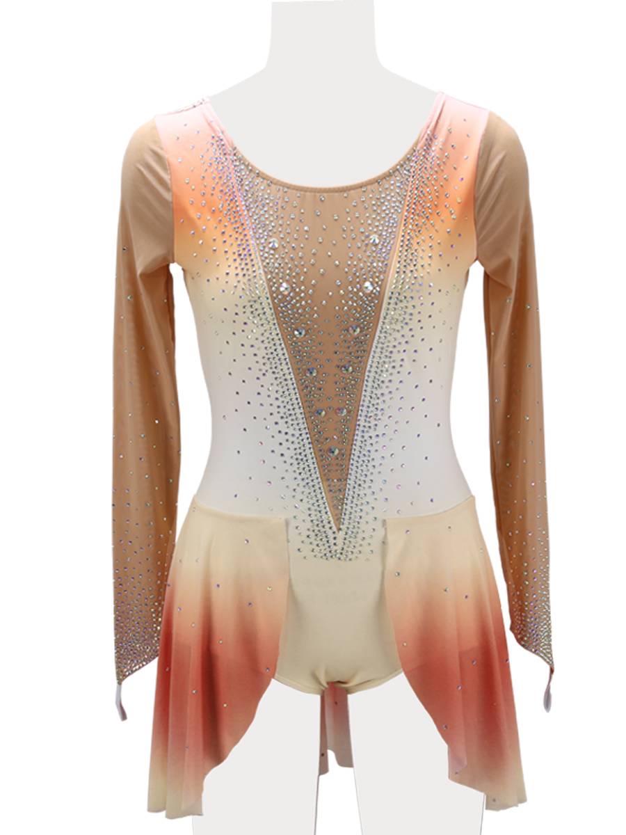 Campus jazz dance clothing new long -sleeved fashion skills la la la fuck performance clothing adult bodybuilding suit