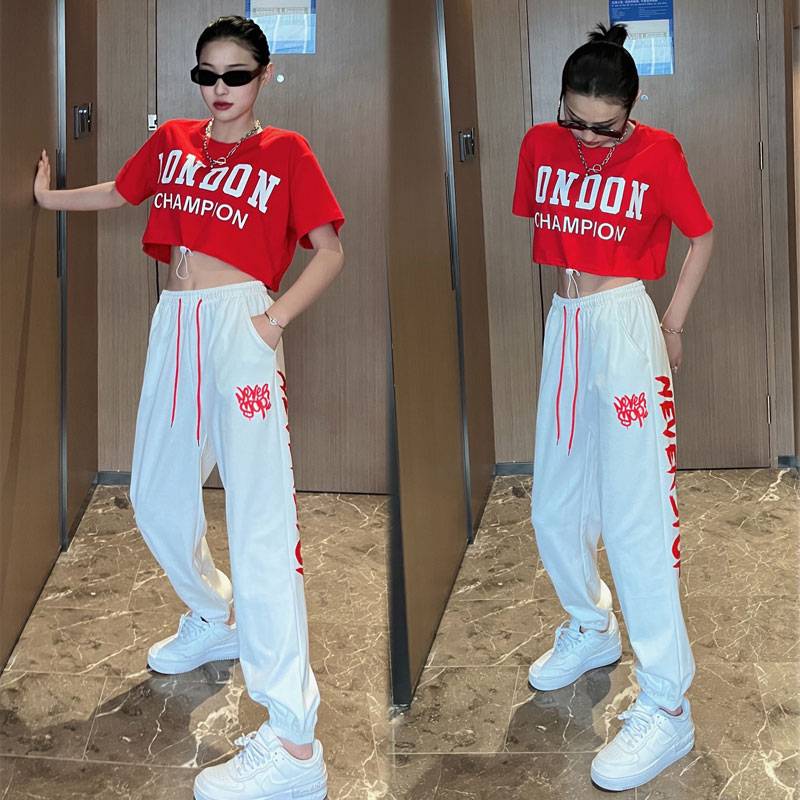 JAZZ hip -hop suit jazz dance performance clothing Korean dance girl group student fitness exercise on clothes dancing pants summer