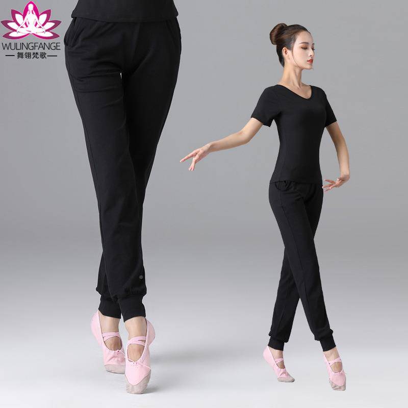 Dance female cotton pants dance pants, loose strokes, bouquet, nourishing pants, men and women adult -shaped trousers