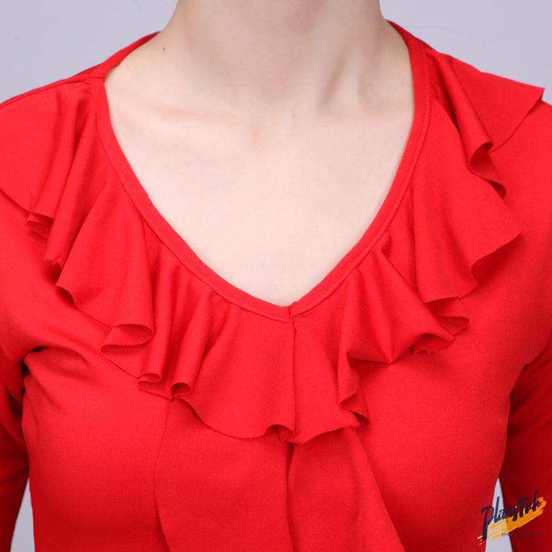Plaza dance clothing new dancing suit short skirt in the middle and elderly adult red female dance skirt fitness exercise show