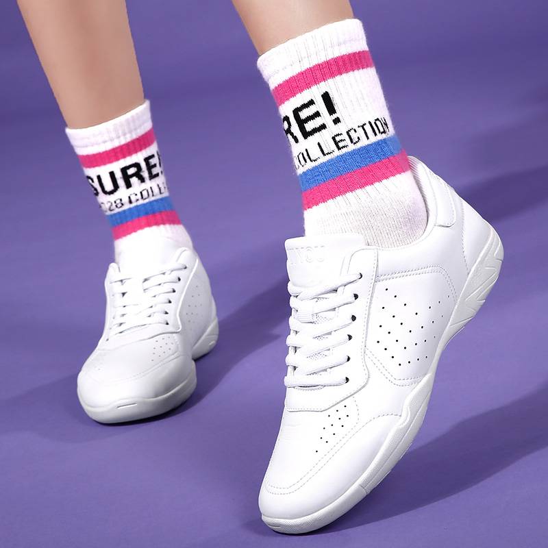 Adult Training Plaza Dance Shoes Athletic Fencing Shoes Soft Bottom Children's Professional Dance Male White Competition