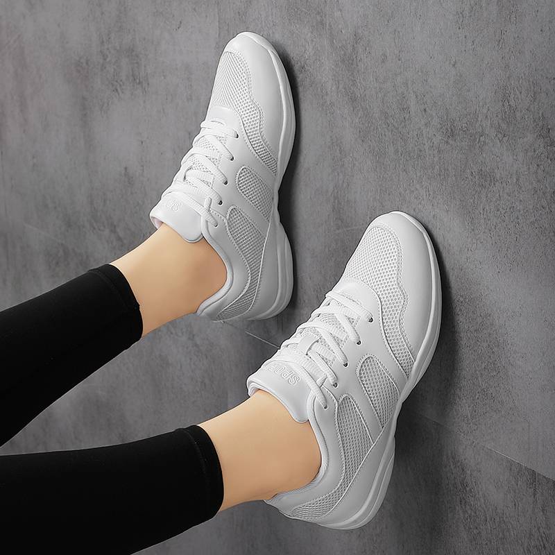 Falling in love with Shangwujian Shoes Female soft bottom and breathable professional dance shoes white adult training competitive shoes square dance shoes