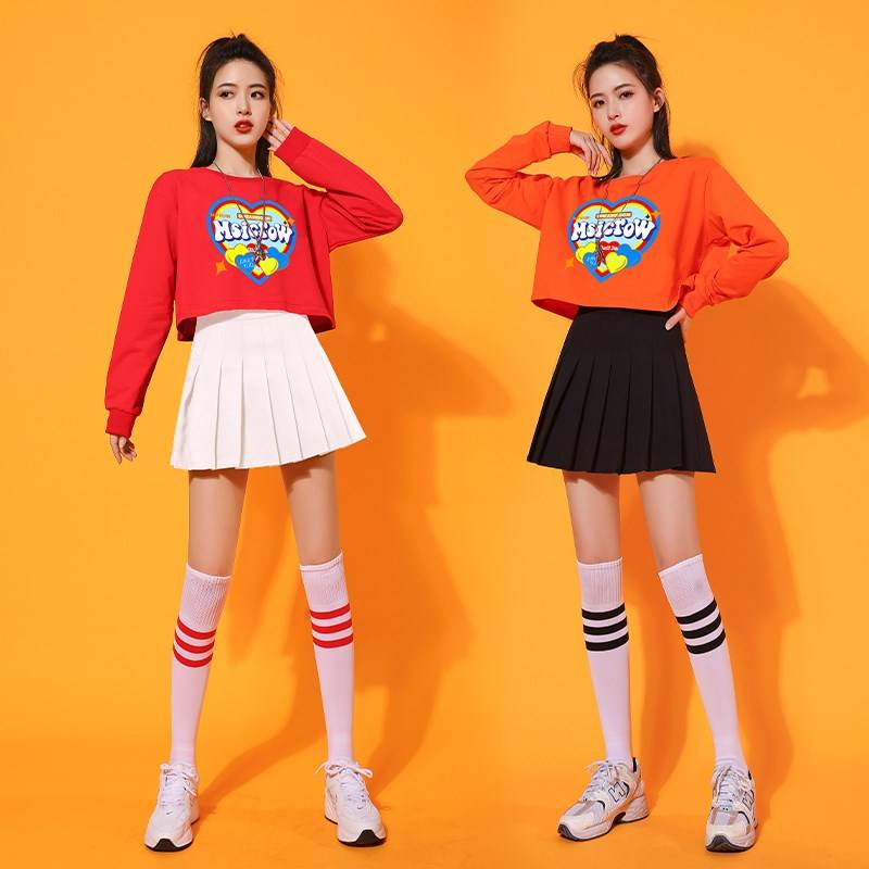 The Korean women's spring show for adult students, long-sleeved cheerleading, jazz dance costume