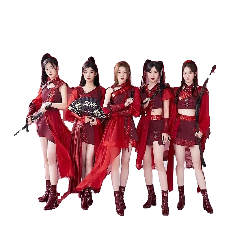 Rental students' gymnastics performance service Korean version cheerleader cheerleading laid laid laid laid laid laid laid -to -hand women's group dance jazz performance service