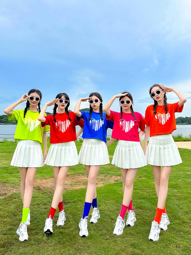 Internet celebrity jazz dance clothing female summer modern subjects three dance fitness clothing students la la la fuck performance set
