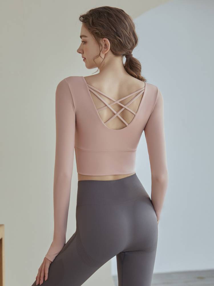 Yoga clothing female new autumn and winter high -level sense sports top running training fitness suit long sleeve suit