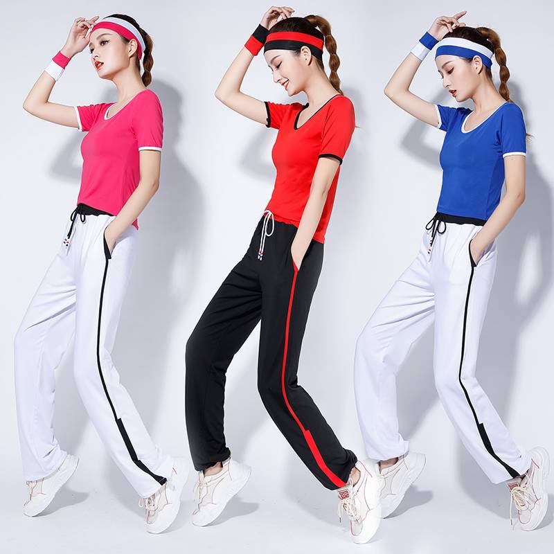 Yang Liping Plaza Dance Fashion Female New Sports Dance Fitness Dance Dance Summer dry suit Fashion strolling dance