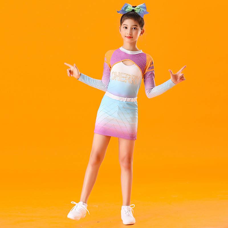 Children cheerleading competition competitive fitness exercise clothing school sports meeting opening ceremony of clothes la la la la la la la lam service adults