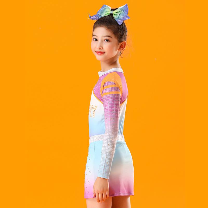 Children cheerleading competition competitive fitness exercise clothing school sports meeting opening ceremony of clothes la la la la la la la lam service adults
