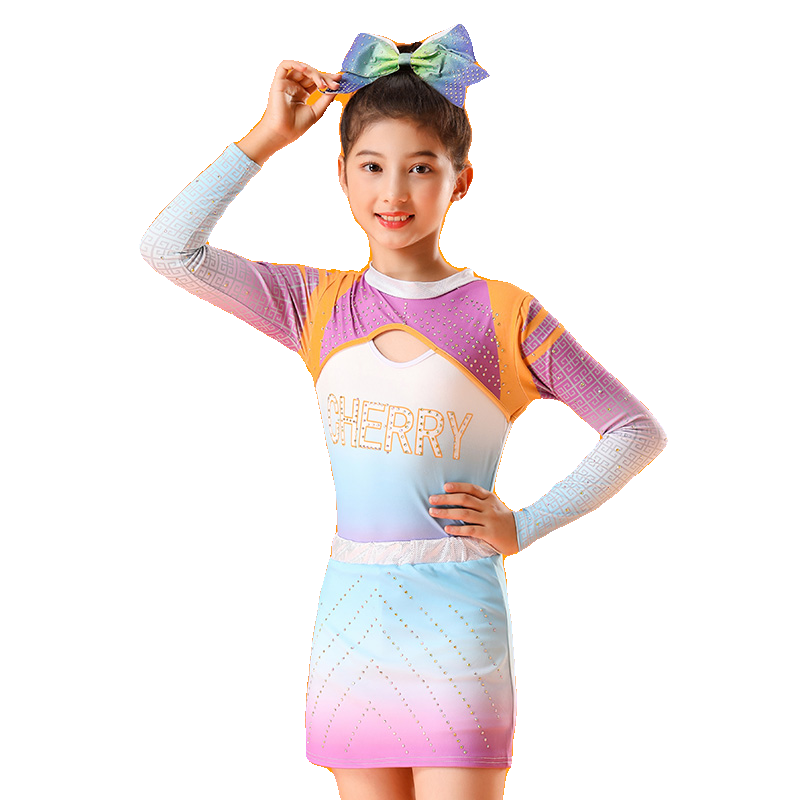 Children cheerleading competition competitive fitness exercise clothing school sports meeting opening ceremony of clothes la la la la la la la lam service adults