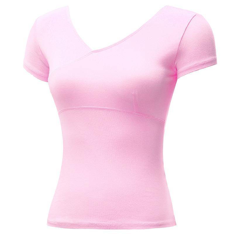 Customized dance service female adult ballet exercises before cross -gymnastics short sleeve yoga body dance top