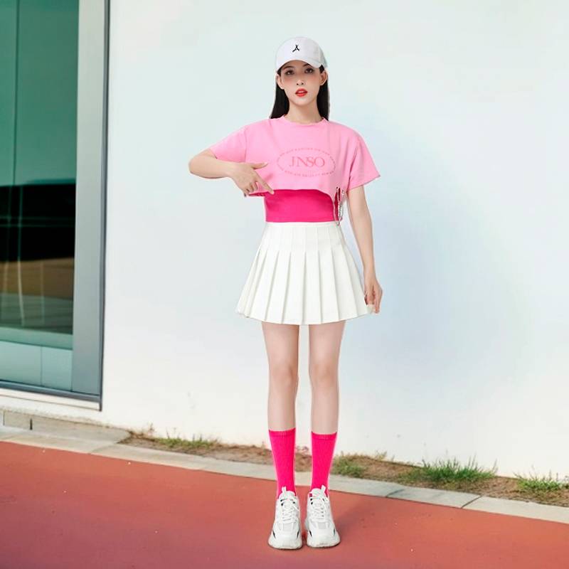 The new cheerleader clothing women's group fitness fucking set is sexy, umbilical color top adult jazz dance watch show