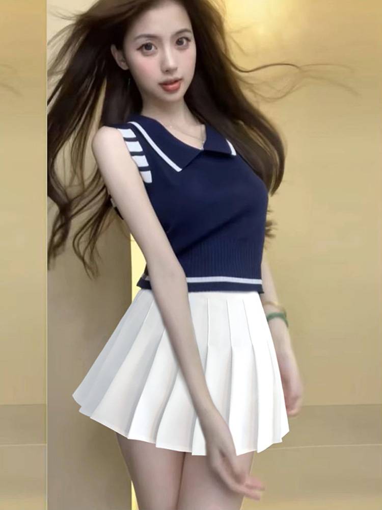 The opening ceremony of the University Student Games La Raoming Jianmei Dance Dance Series Korean version of summer V -neck fashion shirt set