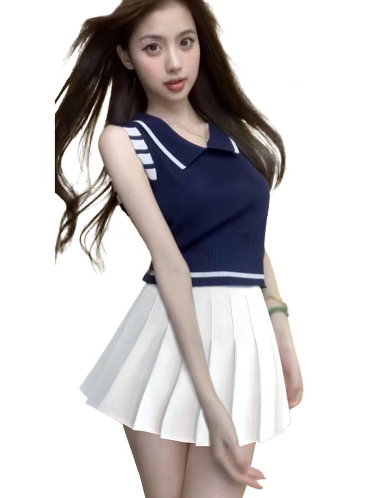 The opening ceremony of the University Student Games La Raoming Jianmei Dance Dance Series Korean version of summer V -neck fashion shirt set
