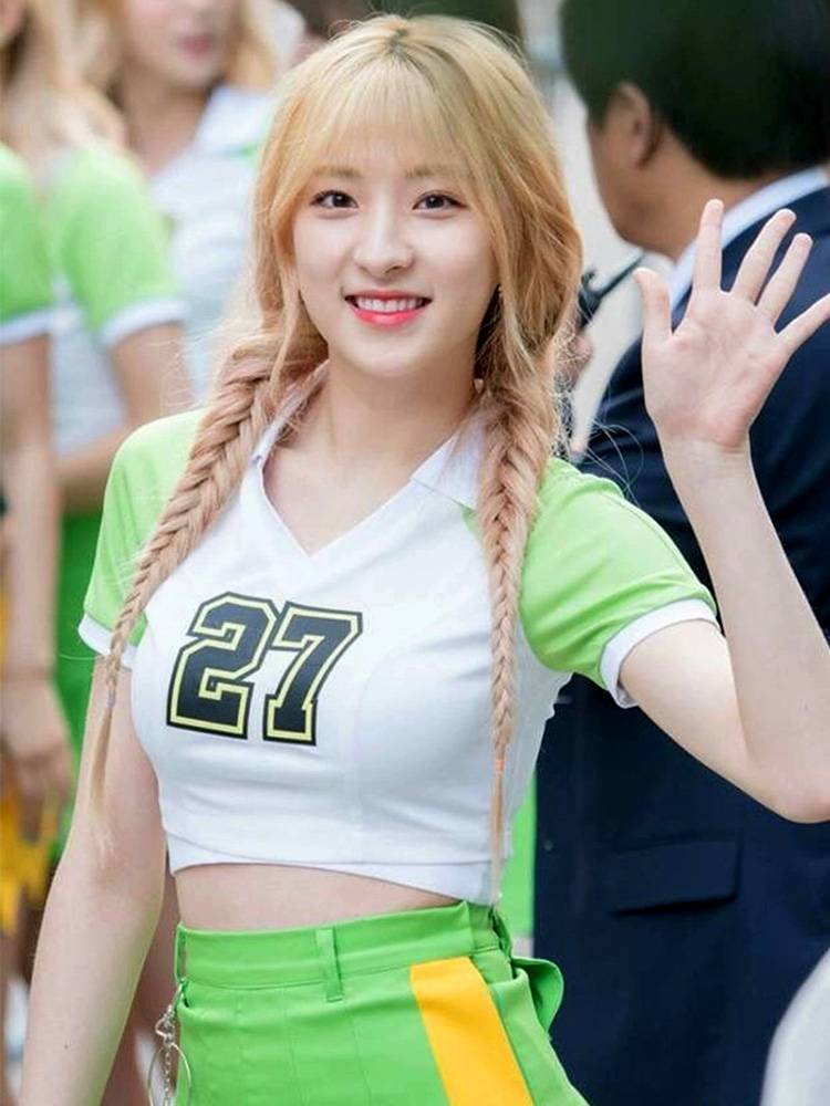 The Korean girls in the gym and dance costumes