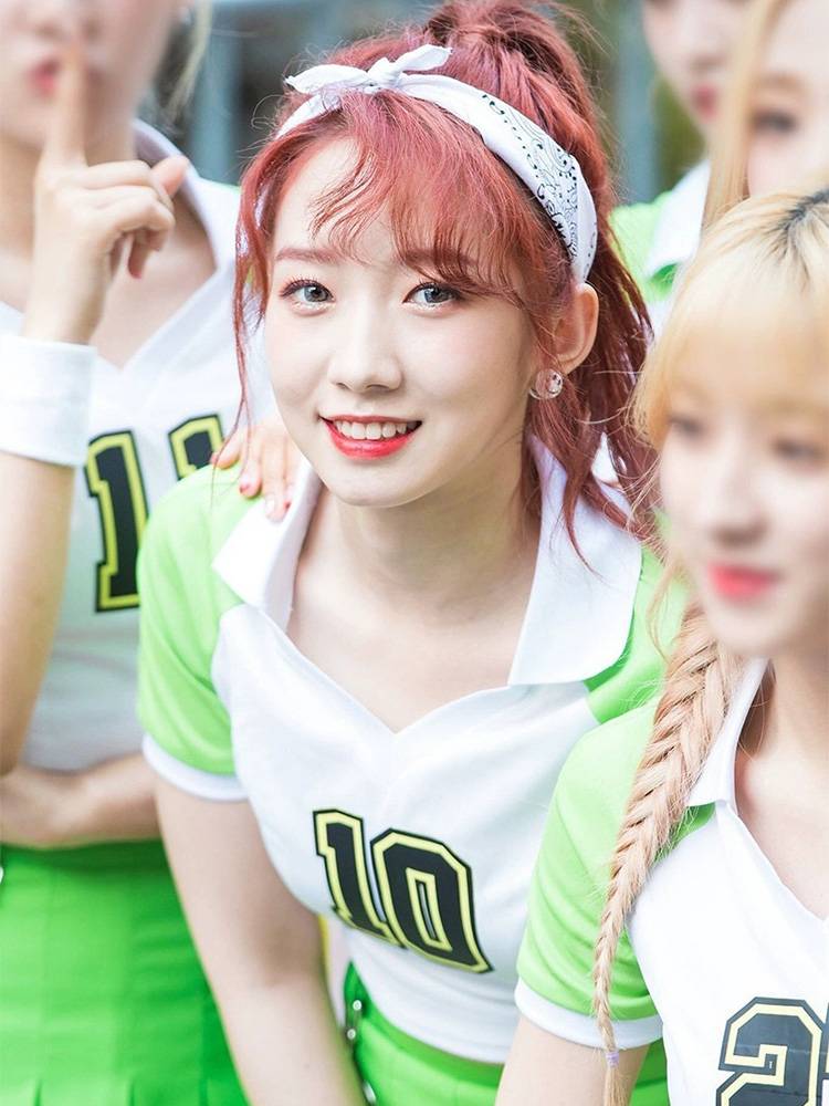 The Korean girls in the gym and dance costumes