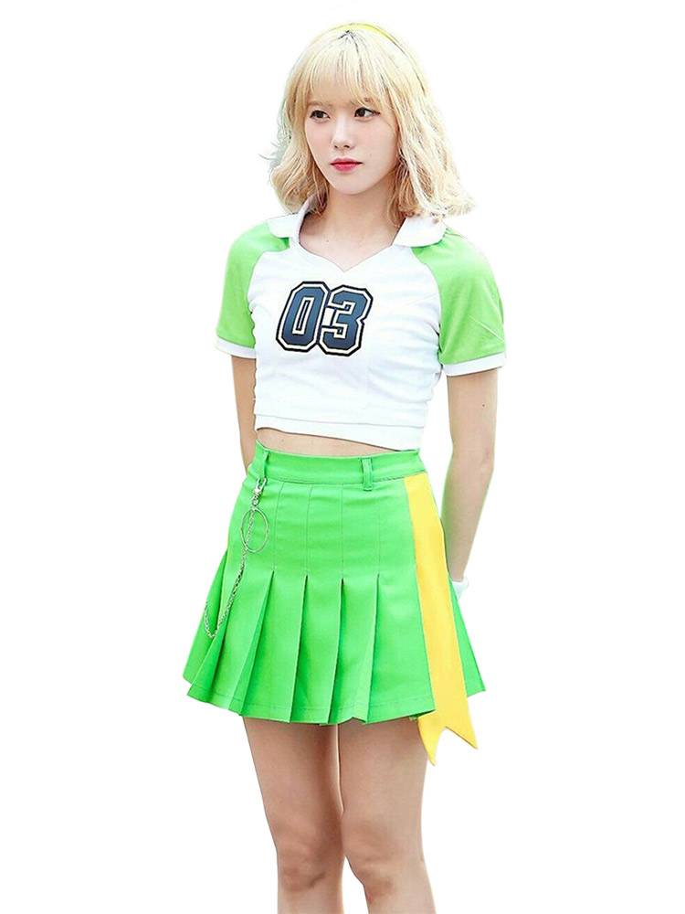 The Korean girls in the gym and dance costumes