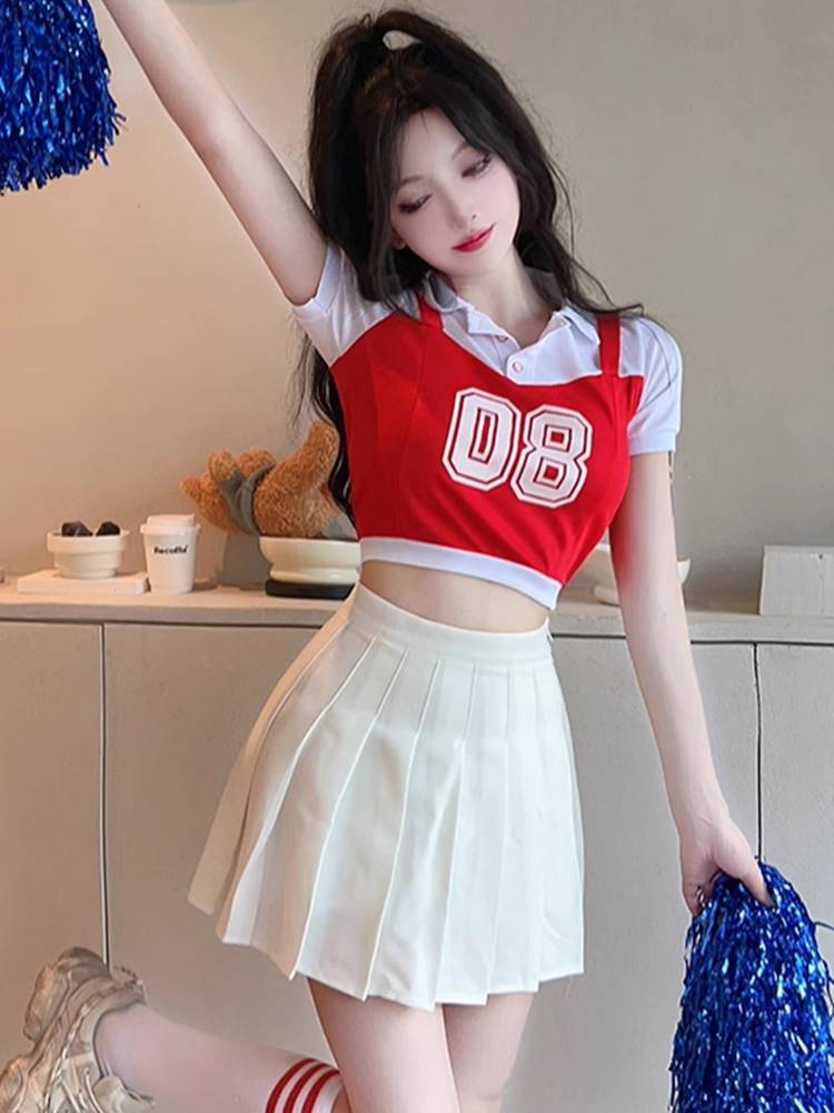 Lala team clothing women sexy healthy beauty exercise youth college student sports meeting women's group opening ceremony la la la la la la la showing service